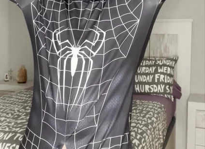My Big Cock Dont Need Touch to Cum! Spiderman Cums