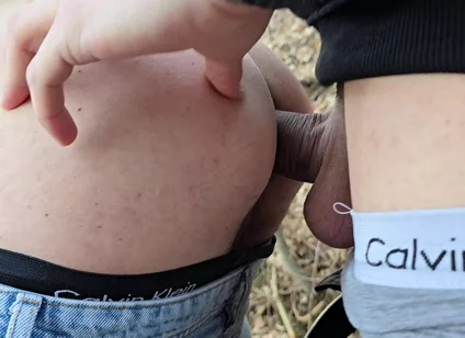 Outdoor Sex in the Woods with My Gay Slut - He Sucked Me Before Taking My Dick Bareback