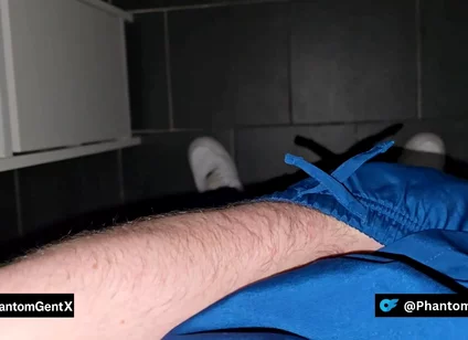 German Doctor Sneaks to Toilet and Jerks Out His Secret