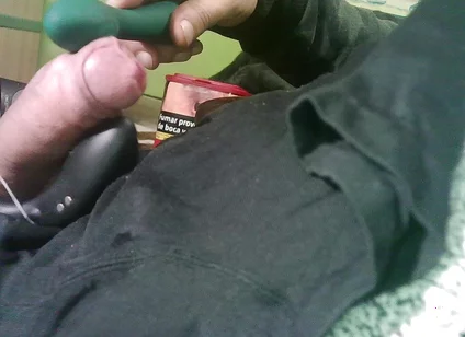 Double Toy Vibrating at the Tip Until Ejaculation