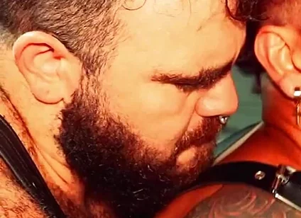 Locker Room Tattooed Bear Drills Deep Bareback