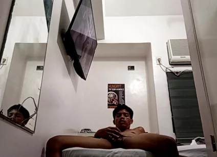 Filipino Twink Jerks His Throbbing Cock in Hotel 2