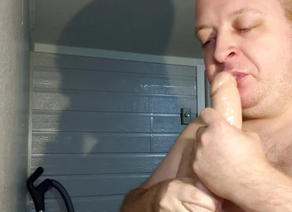 Inject Lot of Lube Down Throat and Deepthroat 8 Inch King Cock Dildo