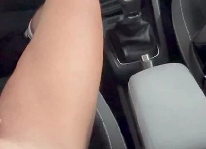 Jerk off My Big White Cock in the Car