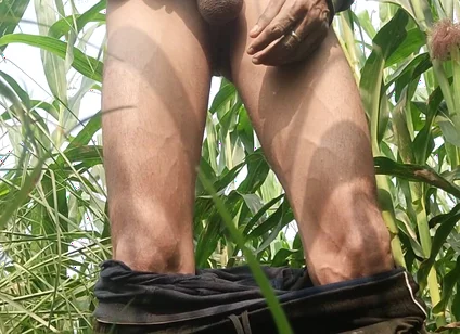 Big Cock Masturbation at Field in Outdoor