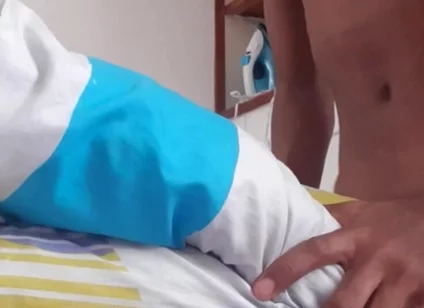 I Get Creative and Masturbate My Cock with Pillows and with My Hands Until I Have a Sweet and Juicy Cumshot