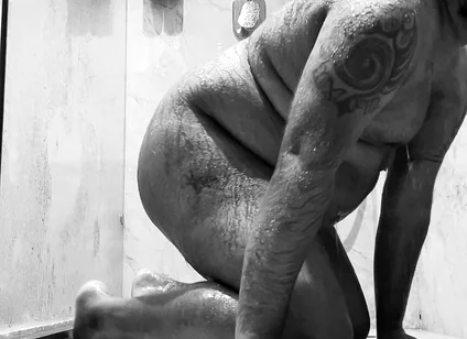 Young Bear Masturbates While Showering