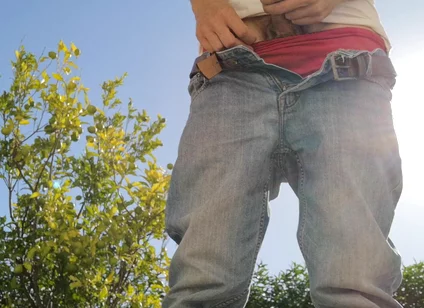 Hot Guy Jerks off Nervously Outdoor