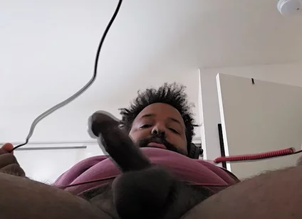 Sexy BBC Bear Spits on His Dick and Cums Hard!