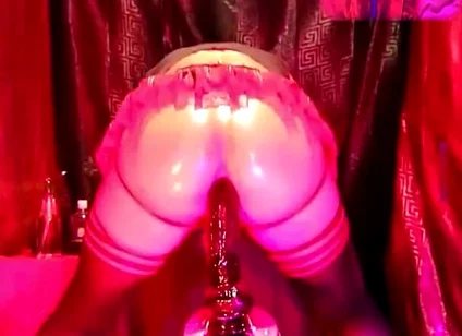 With My Hole so Hot, Lubed, and Wet. Bouncing My Booty, Jumping on My Dildo, and Wearing My Miniskirt 1.