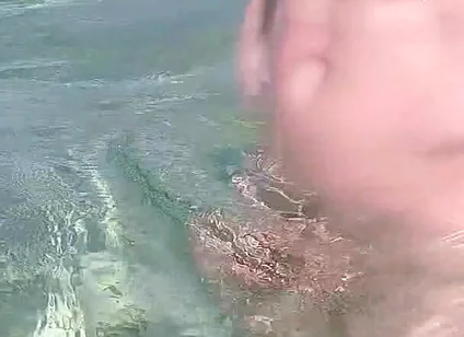 Nude Beach, Waves Playing with My Soft Dick