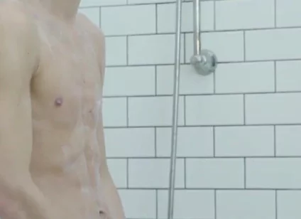 Young Randy Freja wank and cum in the bathroom