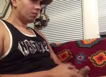 Solo Hot Gay Twink in Black Tank Cumshot