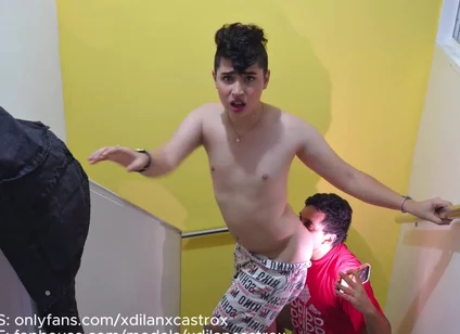 Cute Passive Gay Twink Gets Fucked Bareback by His stepsister's Boyfriend.