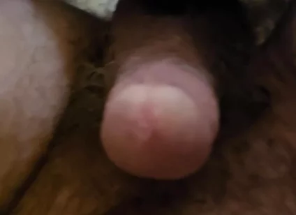 Laid Back POV in Bed with My Shorts Downs and Drop of Precum