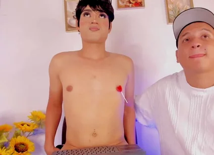 Femboy Let Your Stepbrother's Best Friend Play with His Sweet Nipples