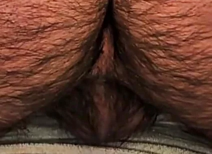 Close up Big Hairy Ass and Balls as He Fucks and Cums