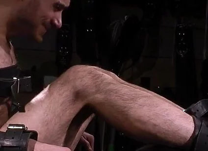 Confident Muscle on Throne: Oiled Feet Tickled with Epilator & Tools