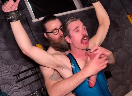Bondage Dildo Throatfucking by Gay Male Master - BDSM