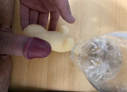 Standing, I Jerk off My Dick and Taste the Lubricant From My Penis