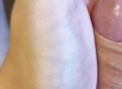 Jerking My Uncut Cock, Playing with My Foreskin and Precum