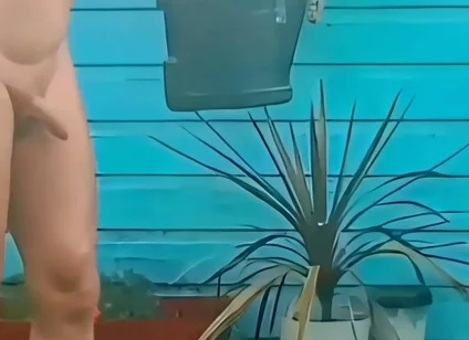 Naked Gardening & Huge Buttplug