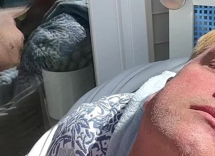 Hunk Stepdaddy Bear Naked Sunbathing in the Veranda 1