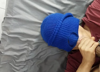 Latin Twink Kneels and Swallows Everything From Muscular Gym Male