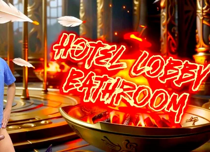 A Cock Lover Guy Sucks a Stranger’s Cock in Hotel Lobby Bathroom