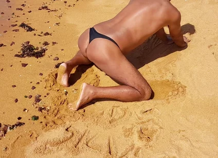 Ladysilva in Panties on the Beach Hot Ass