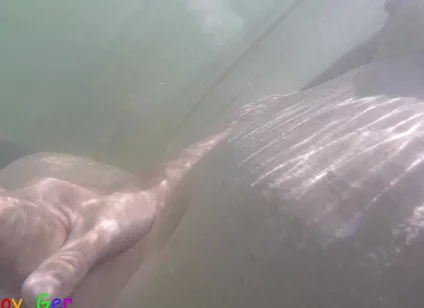 Jerking off Underwater and Pumping Cum Into the Water in a Stunning Mountain Lake