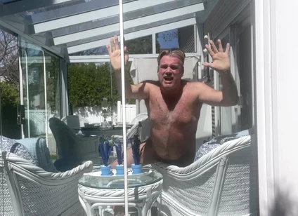 Hunk Stepdaddy Bear Naked Sunbathing in the Veranda 4