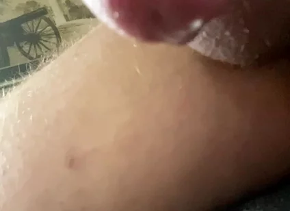 Closeup Big Stepdaddy Cock Oozing Precum and Creamy Thick Cum Load
