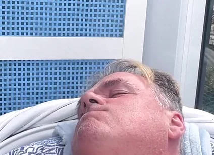Hunk Stepdaddy Bear Naked Sunbathing in the Veranda 6