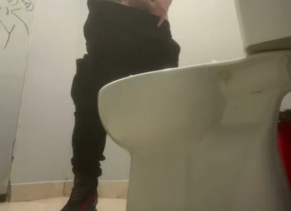 Amateur Friends Pissing Together in the Club's Toilets