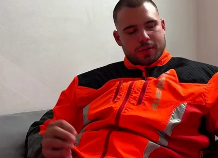Tyler Blake Hivis Workwear, Muscle Flex, Dildo Play, Jerking off in Gear.