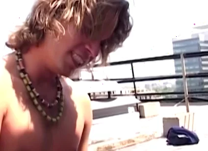 Bareback Rooftop Scene-1 Gay Friends Fucking Hard on the Rooftop