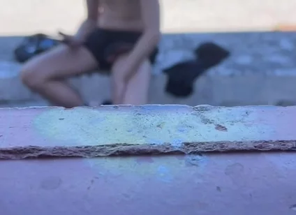 Amateur Boy Caught Freeballing and Exposing His Boner