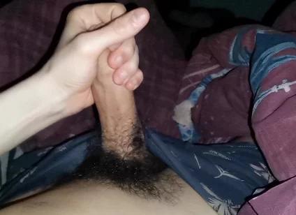 A Strong Erection at Night and a Little Masturbation!