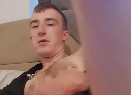 Skinny Lad Trys to Fuck Himself with Huge Cock