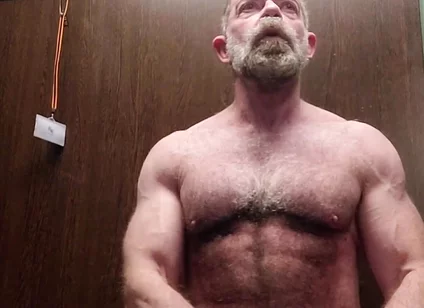 Hairy Stepdaddy Solo in Lockerroom