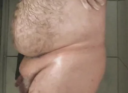 Fat Bear Taking a Shower