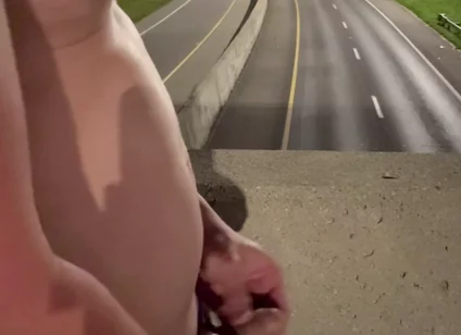 Asian Muscle Hunk Strips Naked on the Bridge - Ripped Flexing & Massive Cumshot