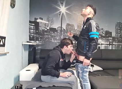 Smoking scally boy cock sucking