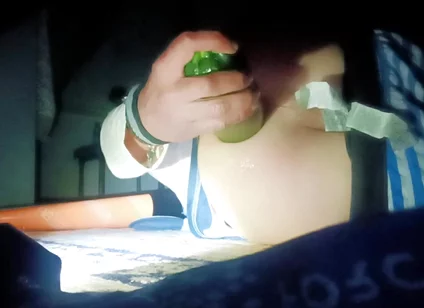 A Thin Young Man Opens His Anus Alone