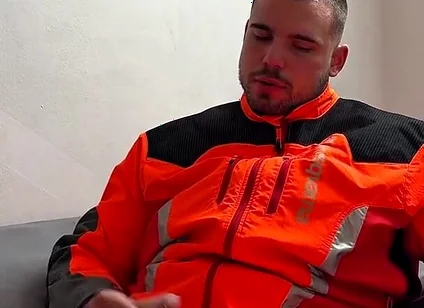 Tyler Blake Hivis Workwear, Muscle Flex, Dildo Play, Jerking off in Gear.