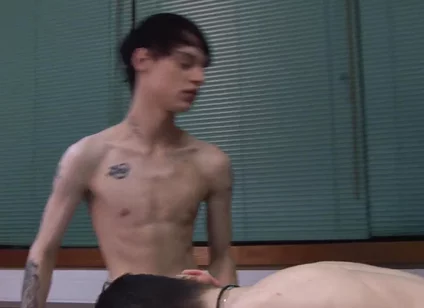 Bareback Business Twink Threeway Fuck