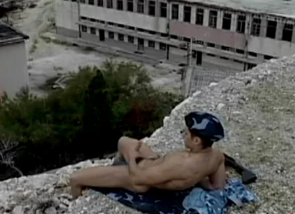 Young Muscular Soldier Strokes His Monster Cock Solo and Blasts a Massive Load