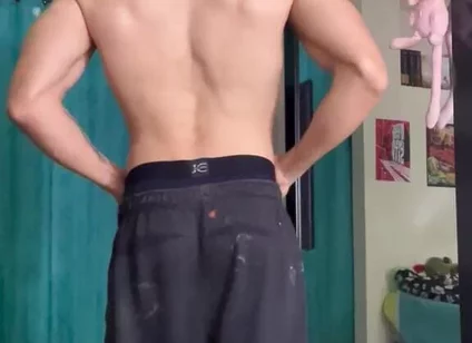 Mr Muscle Tiago Florez You Flex the Muscles of His Back so That You Love
