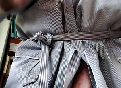 You See Pops Big Floppy Cock and Man Sack in His Robe